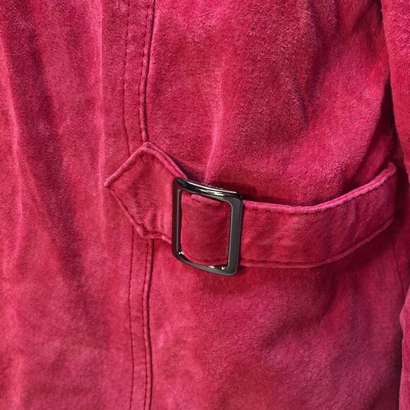Christopher and Banks petite large pink suede jacket - Picture 2 of 7